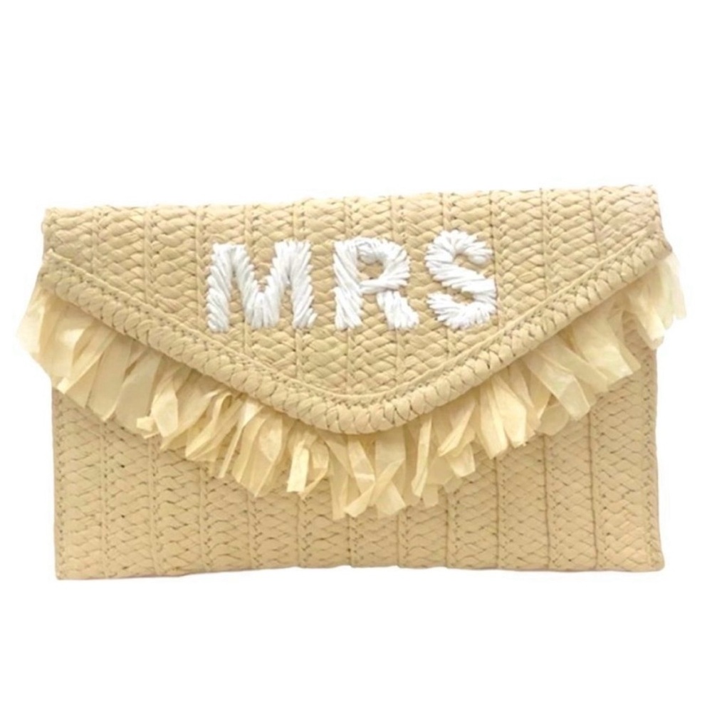 BTB LOS ANGELES The Mrs Straw Clutch Wallet NWT